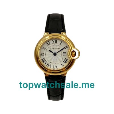 UK Silver Dials Gold Cartier Ballon Bleu W6900156 Replica Watches