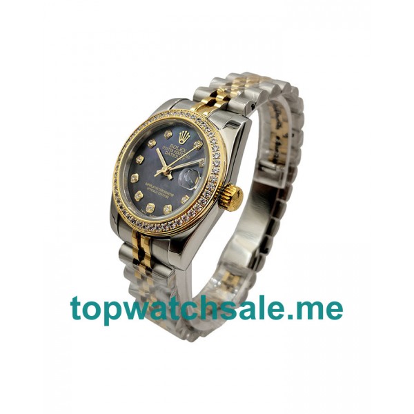 UK Black Mother Of Pearl Dials Steel And Gold Rolex Datejust 178383 Replica Watches