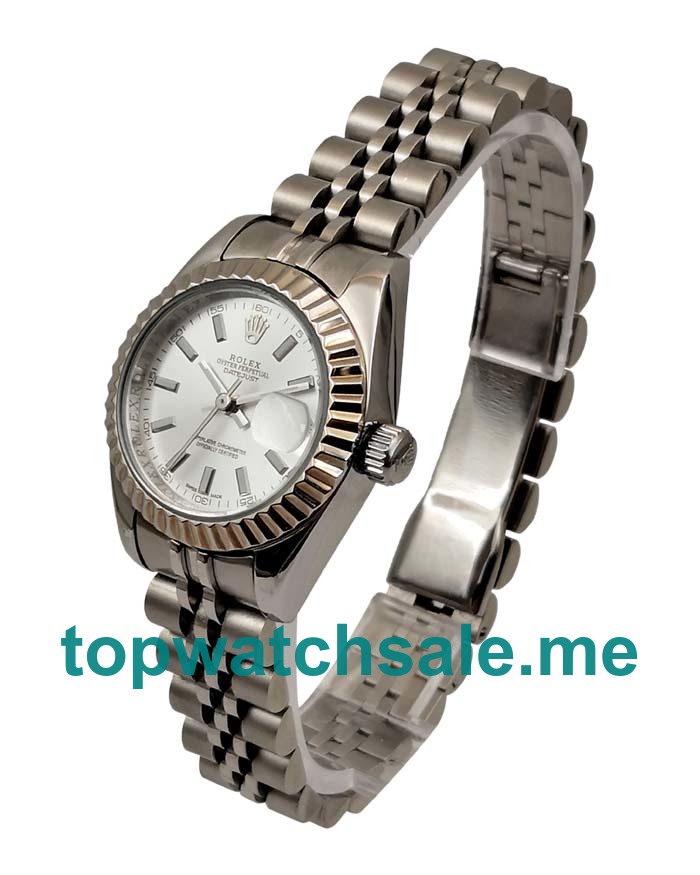 UK Silver Dials Steel And White Gold Rolex Lady-Datejust 179174 Replica Watches