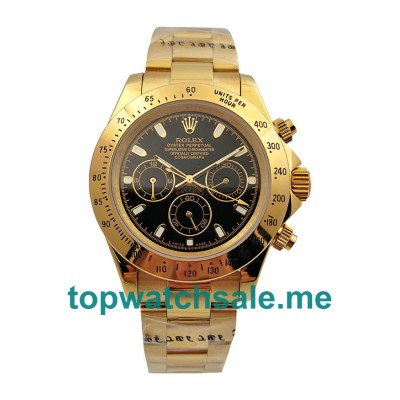 UK Black Dials Gold Rolex Daytona 116528 Replica Watches