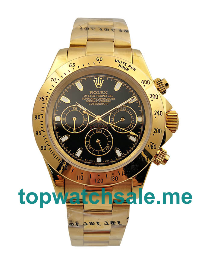 UK Black Dials Gold Rolex Daytona 116528 Replica Watches