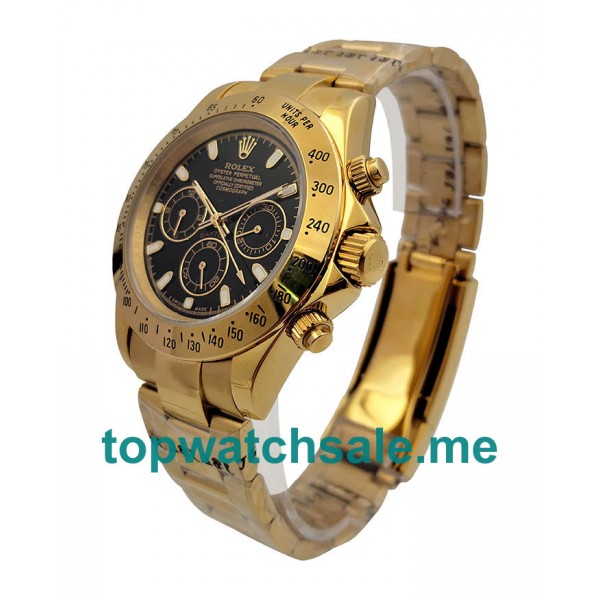 UK Black Dials Gold Rolex Daytona 116528 Replica Watches