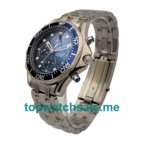 UK Blue Dials Steel Omega Seamaster Chrono Diver 2225.80.00 Replica Watches