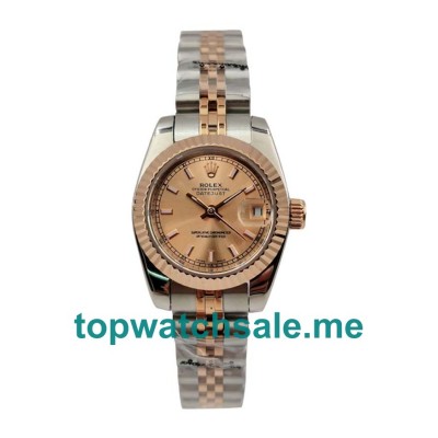 UK Pink Dials Steel And Rose Gold Rolex Lady-Datejust 179171 Replica Watches