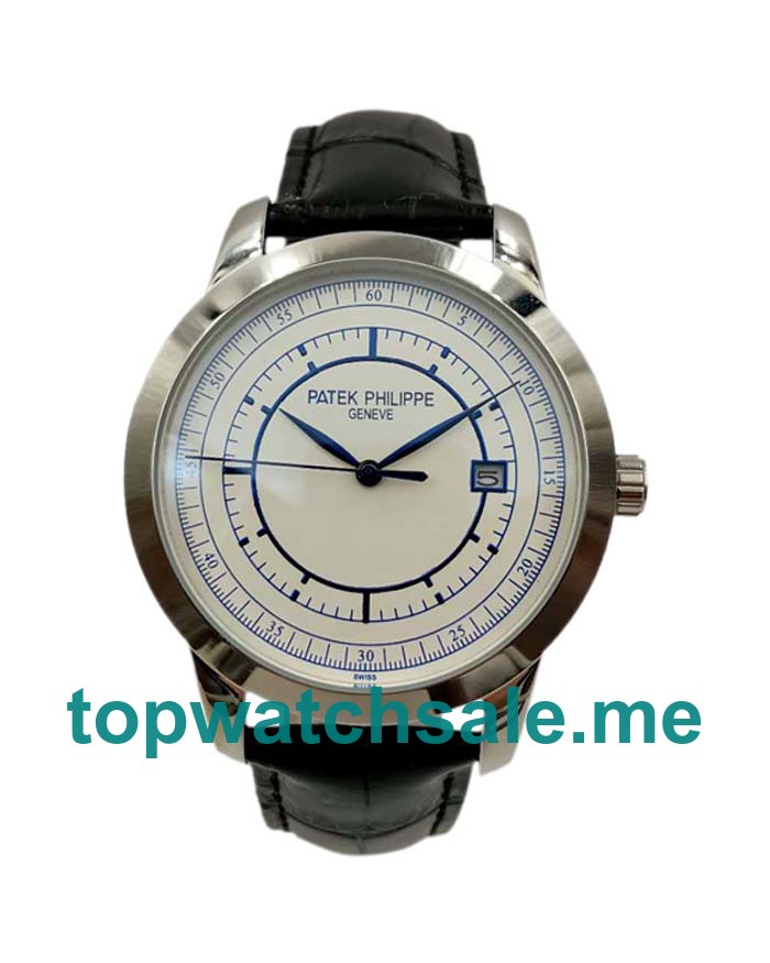 UK Silver Dials White Gold Patek Philippe Calatrava 5296G Replica Watches