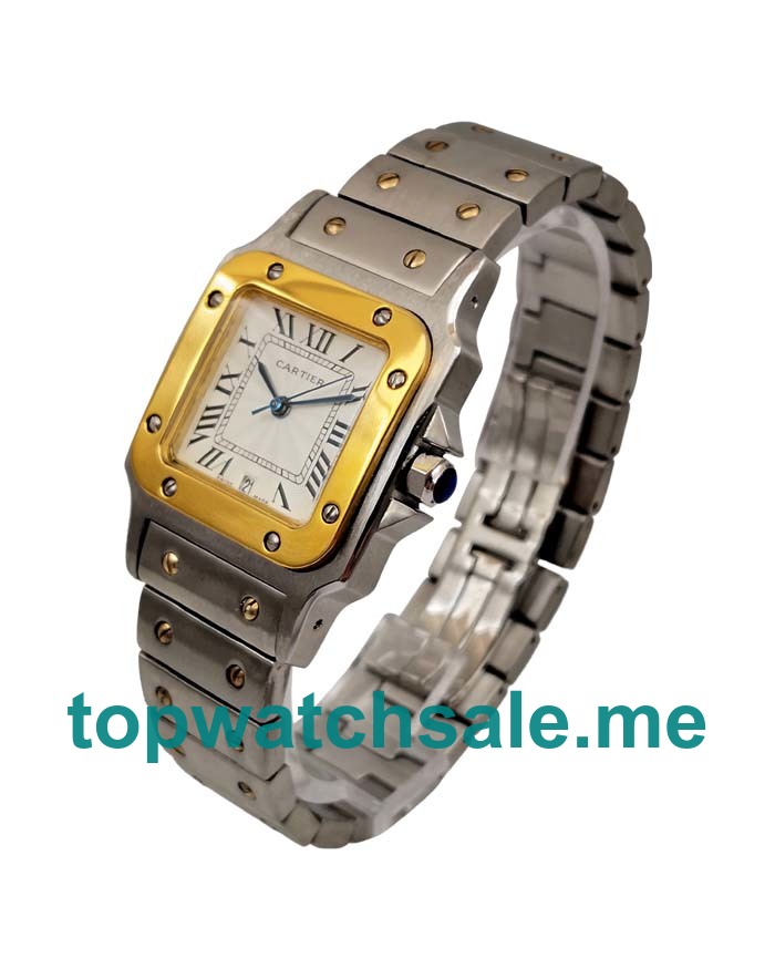 UK Gold Bezels Replica Cartier Santos W20052C4 29 MM Watches