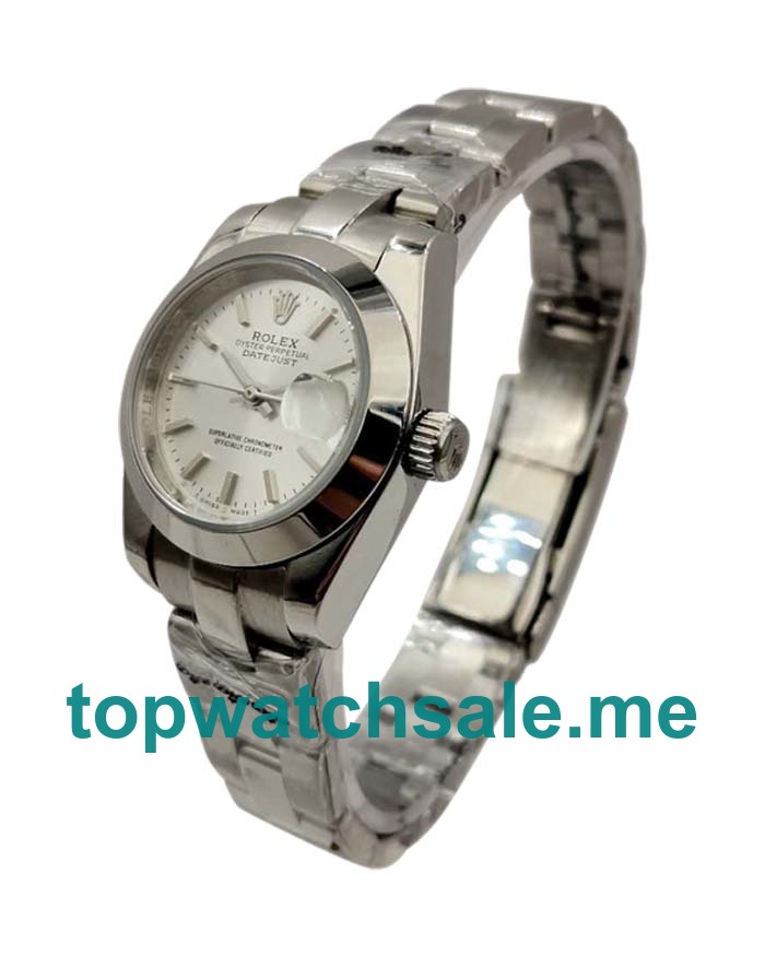 UK Silver Dials Steel Rolex Lady-Datejust 67180 Replica Watches