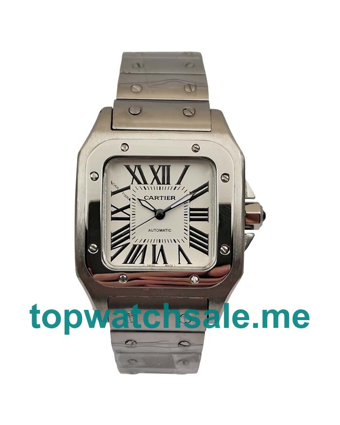 UK Silver Dials Steel Cartier Santos W20055D6 Replica Watches