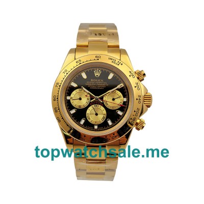 UK Black Dials Gold Rolex Daytona 116528 Replica Watches