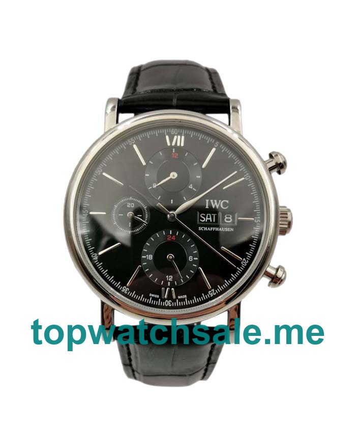 UK Black Dials Steel IWC Portofino Chronograph IW391019 Replica Watches