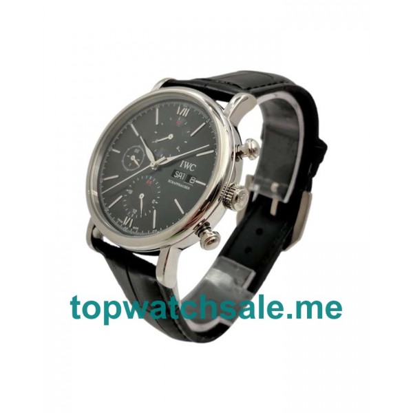 UK Black Dials Steel IWC Portofino Chronograph IW391019 Replica Watches