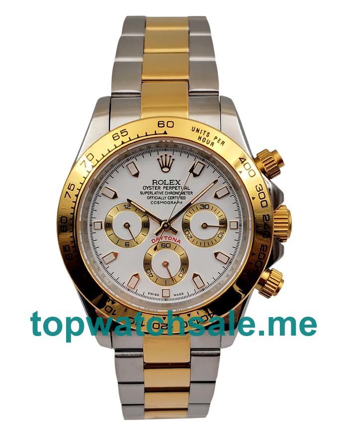 UK White Dials Steel And Gold Rolex Daytona 16523 Replica Watches