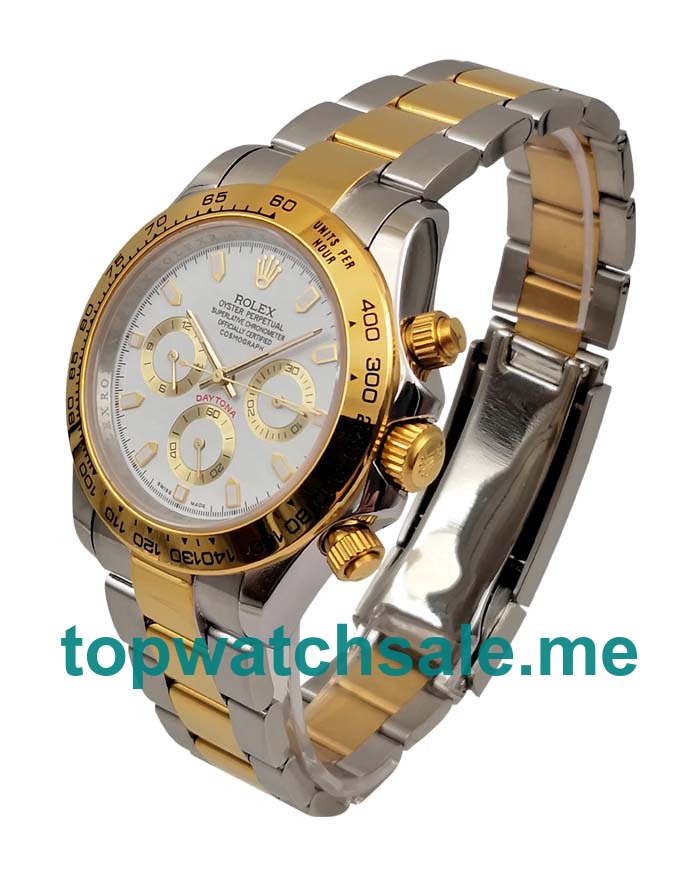 UK White Dials Steel And Gold Rolex Daytona 16523 Replica Watches