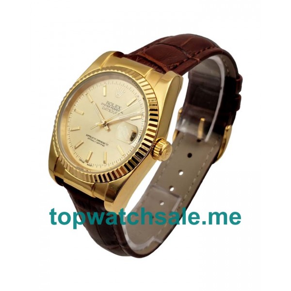 31MM Champagne Dials Gold Rolex Datejust 1503 Replica Watches