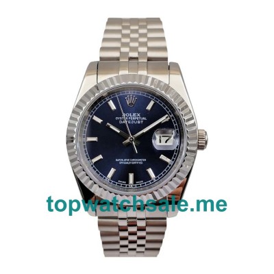 UK Blue Dials Steel And White Gold Rolex Datejust 16234 Replica Watches