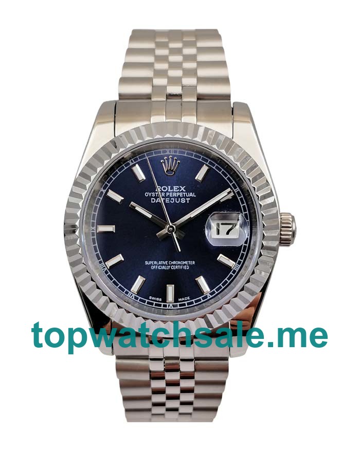 UK Blue Dials Steel And White Gold Rolex Datejust 16234 Replica Watches