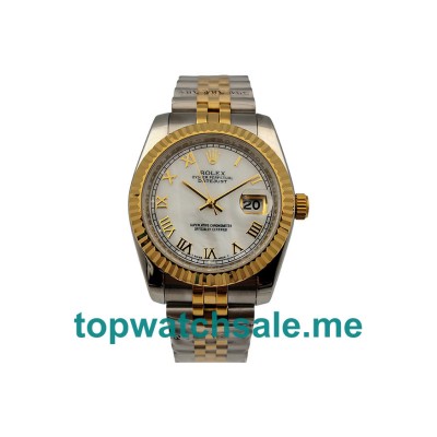 UK White Mother Of Pearl Dials Steel And Gold Rolex Datejust 116233 Replica Watches