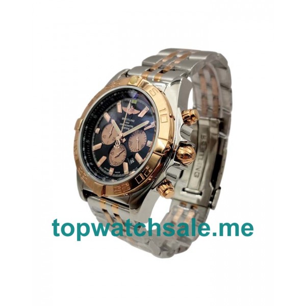 UK Black Dials Steel And Rose Gold Breitling Chronomat CB0110 Replica Watches