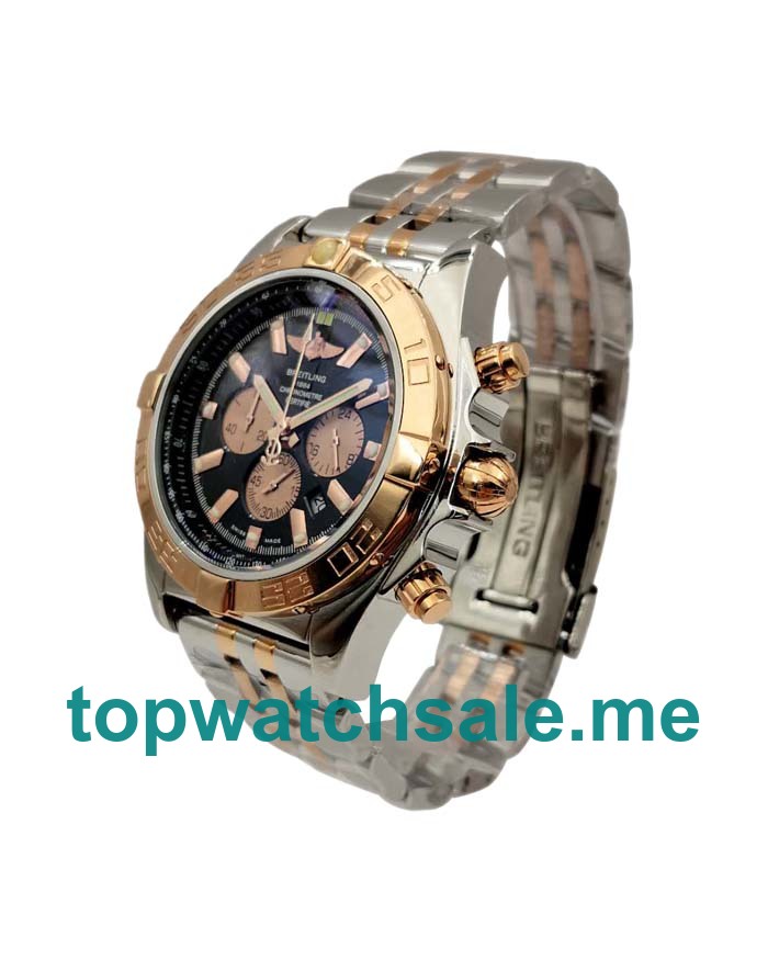 UK Black Dials Steel And Rose Gold Breitling Chronomat CB0110 Replica Watches