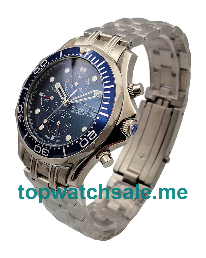 UK Blue Dials Steel Omega Seamaster Chrono Diver 2599.80.00 Replica Watches