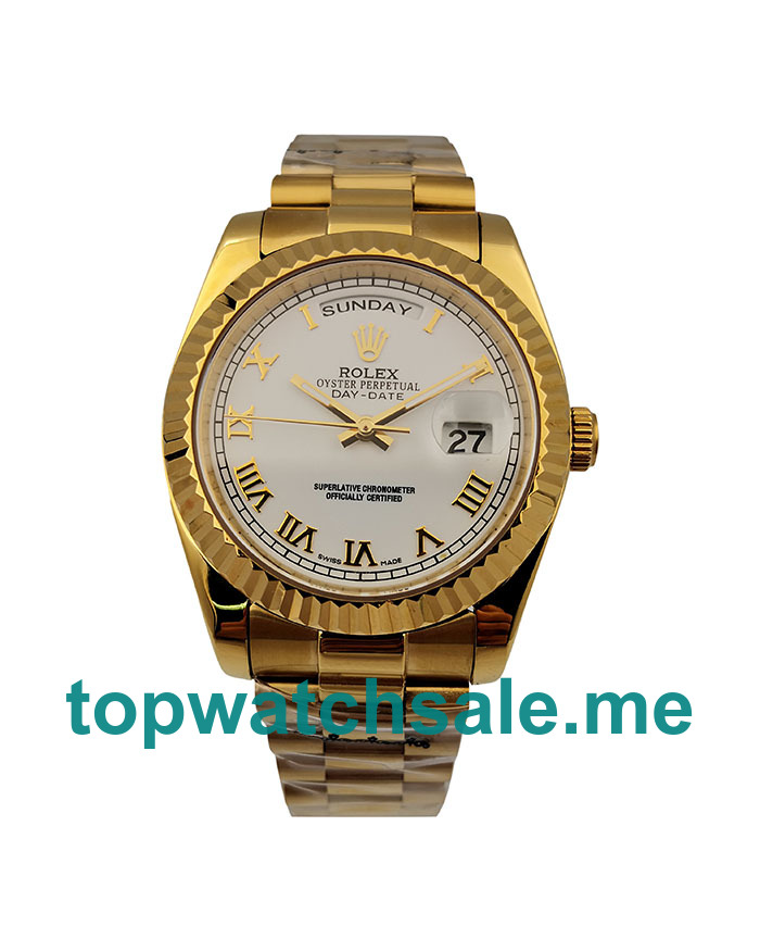 Gold UK Rolex Day-Date 118238 Roman Numerals Replica Watches