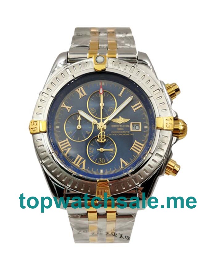 UK Blue Dials Steel And Gold Breitling Chronomat Evolution B13356 Replica Watches