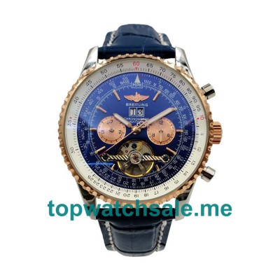 UK Blue Dials Rose Gold Breitling Navitimer World A24322 Replica Watches