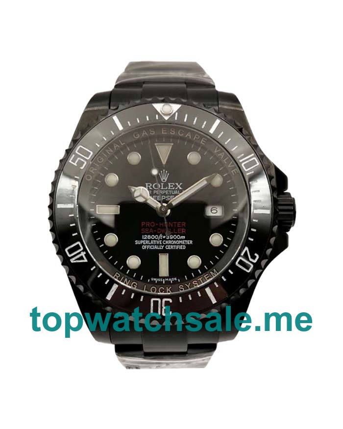 UK Black Dials Black Steel Rolex Sea-Dweller Deepsea 116660 Replica Watches