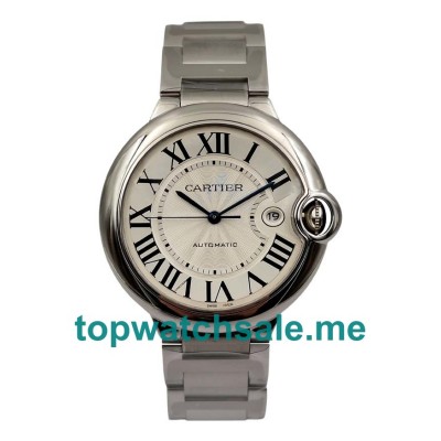 Silvery Dials Replica Ballon Bleu De Cartier W69012Z4 Watches UK With Roman Numerals