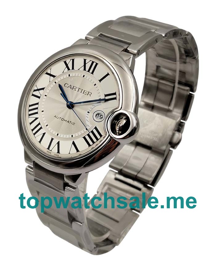 Silvery Dials Replica Ballon Bleu De Cartier W69012Z4 Watches UK With Roman Numerals