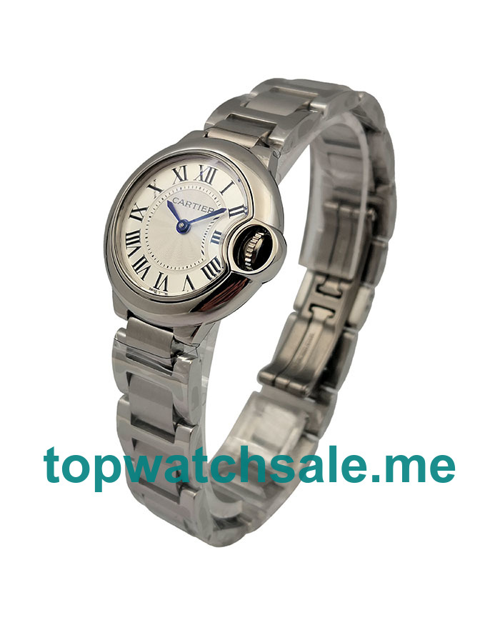 UK Silver Dials Women Cartier Ballon Bleu W69010Z4 Replica Watches