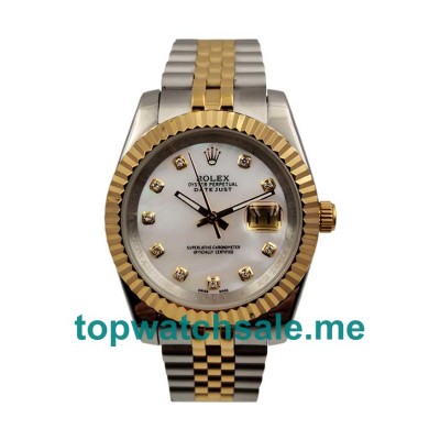 UK White Mother Of Pearl Dials Steel And Gold Rolex Datejust 116233 Replica Watches