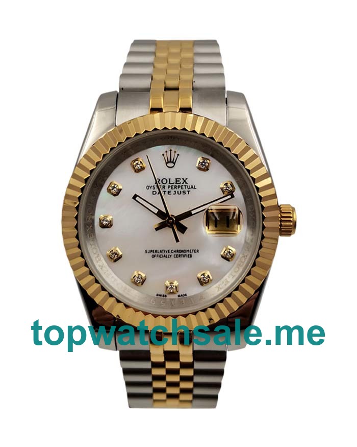 UK White Mother Of Pearl Dials Steel And Gold Rolex Datejust 116233 Replica Watches