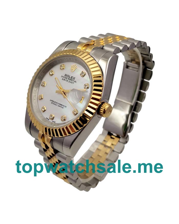 UK White Mother Of Pearl Dials Steel And Gold Rolex Datejust 116233 Replica Watches