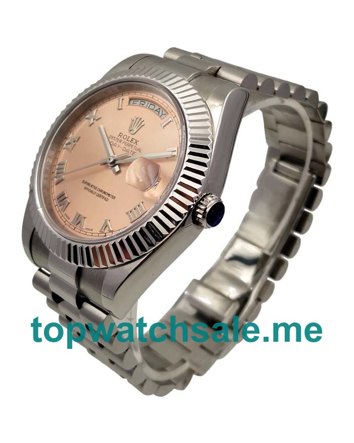 UK Pink Dials Steel Rolex Day-Date 218239 Replica Watches