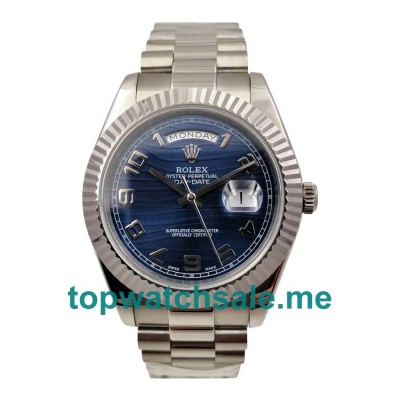 UK Blue Dials Steel Rolex Day-Date II 218239 Replica Watches