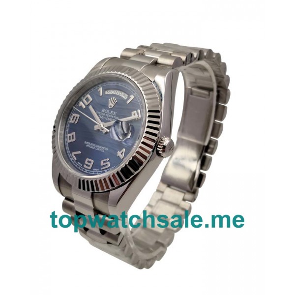 UK Blue Dials Steel Rolex Day-Date II 218239 Replica Watches