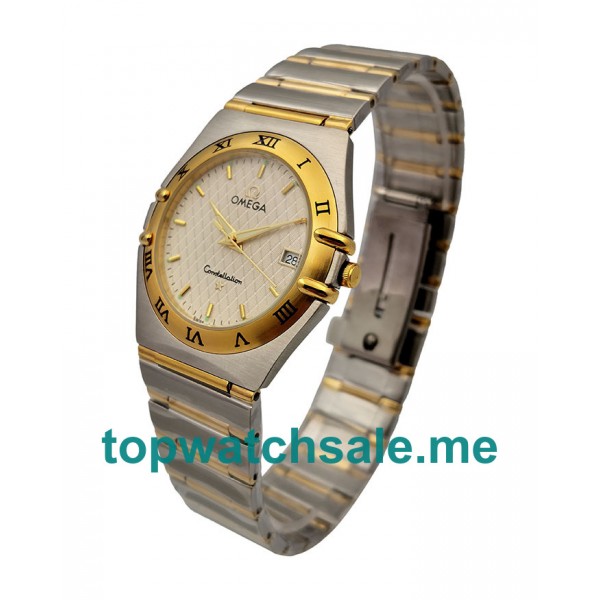 UK 36.5MM Omega Constellation 1212.30.00 Gold Bezels Replica Watches