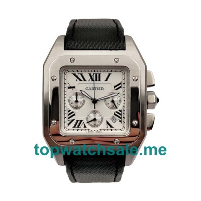 UK Silver Dials Steel Cartier Santos 100 W20090X8 Replica Watches