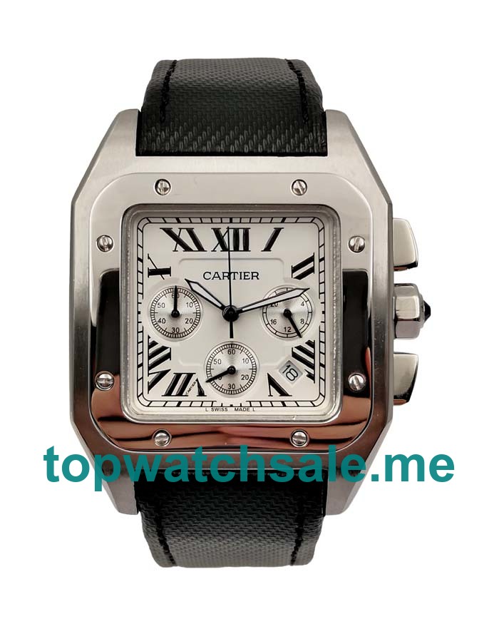 UK Silver Dials Steel Cartier Santos 100 W20090X8 Replica Watches