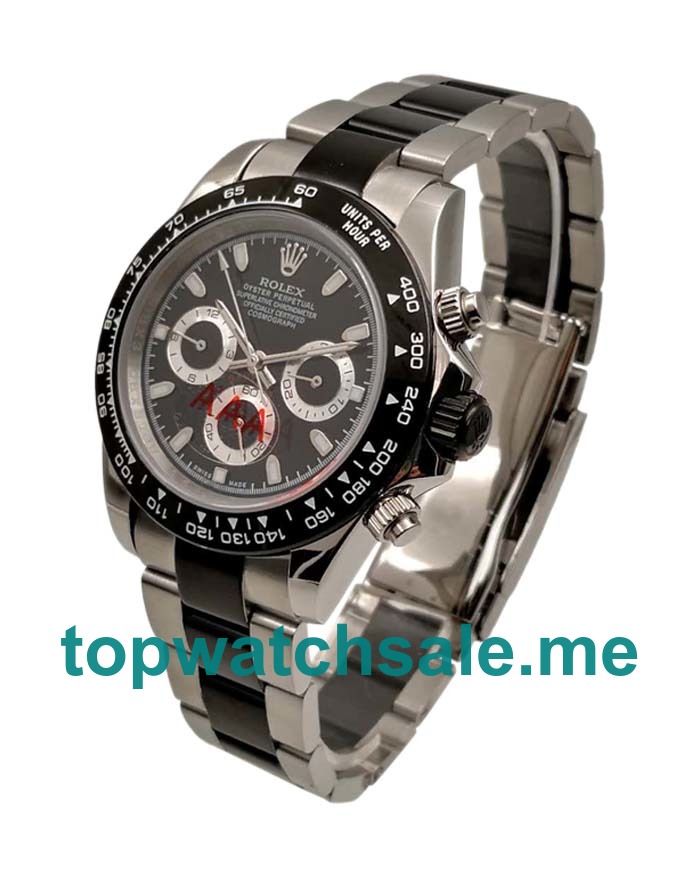 UK Black Dials Black Steel Rolex Daytona 116500 LN Replica Watches