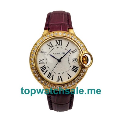 Best 18K Gold Fake Cartier Ballon Bleu WE900851 Watches UK With Diamonds