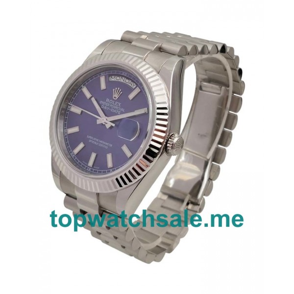 UK Blue Dials Steel Rolex Day-Date 118239 Replica Watches