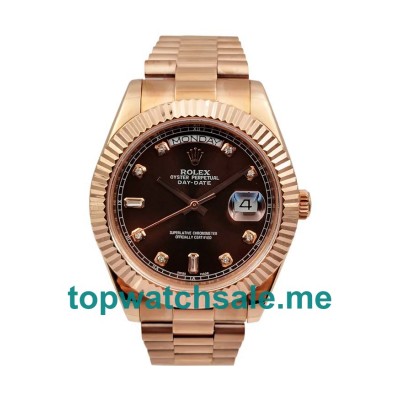 UK Brown Dials Rose Gold Rolex Day-Date 218235 Replica Watches