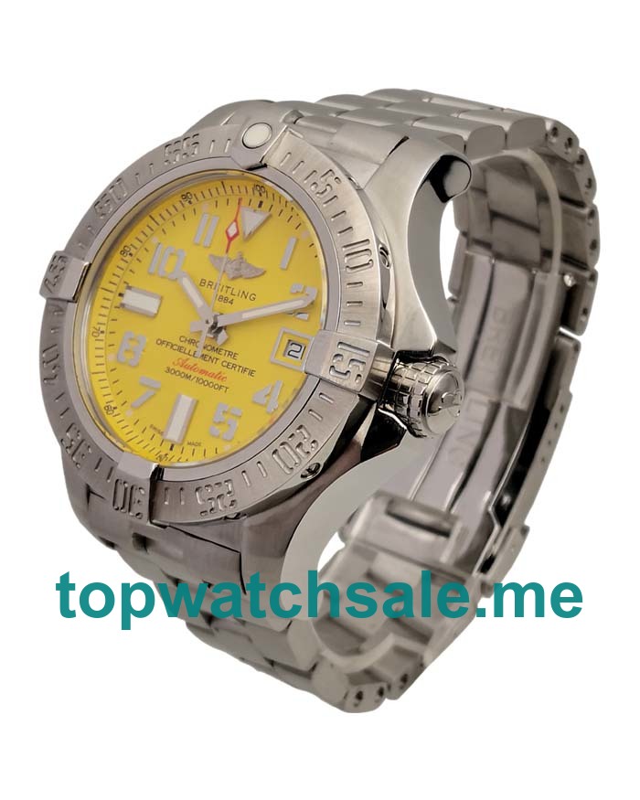 UK Yellow Dials Steel Breitling Avenger Seawolf A17331101I1A1 Replica Watches