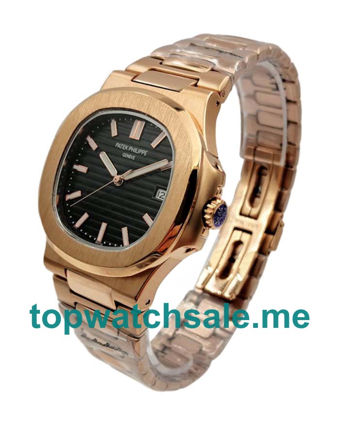 UK Black Dials Rose Gold Patek Philippe Nautilus 5711/1R Replica Watches