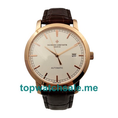 UK White Dials Rose Gold Vacheron Constantin Traditionnelle 71613 Replica Watches