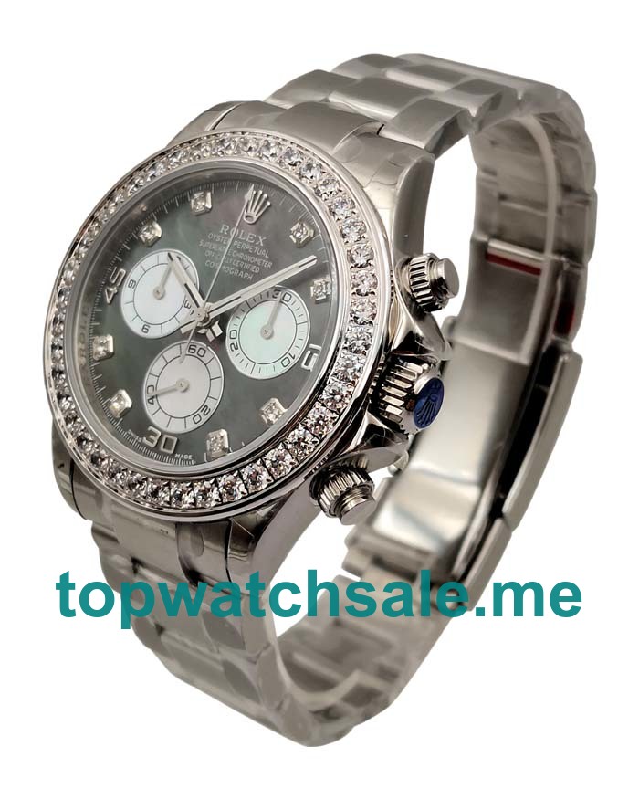 UK Black Mother-of-pearl Dials Steel Rolex Daytona 116519 Replica Watches