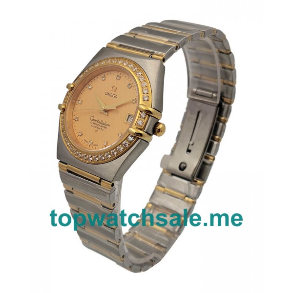 UK Golden Dials Steel And Gold Omega Constellation 1207.15.00 Replica Watches