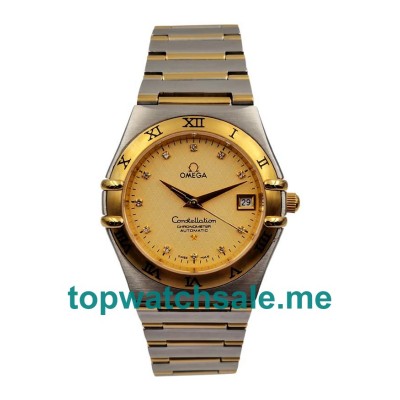 UK Champagne Dials Steel And Gold Omega Constellation 1202.15.00 Replica Watches